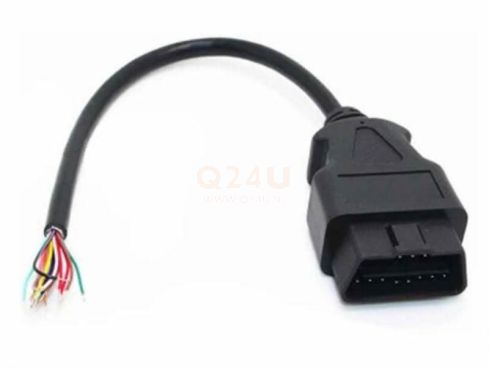 OBD2 kabel open, male connector. 16 aders