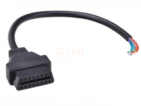 OBD2 kabel open, female connector. 16 aders