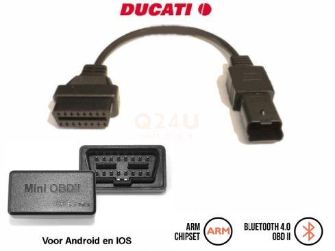 Diagnose set voor Ducati motoren (4 pin), draadloos voor Android en IOS