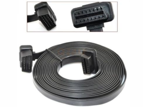 OBD2 verlengkabel 16 pins Male - Female, platte kabel 500 cm (full pin)