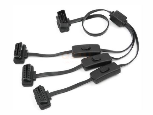 OBD2 kabel 1x Male naar -3x Female, met schakelaar