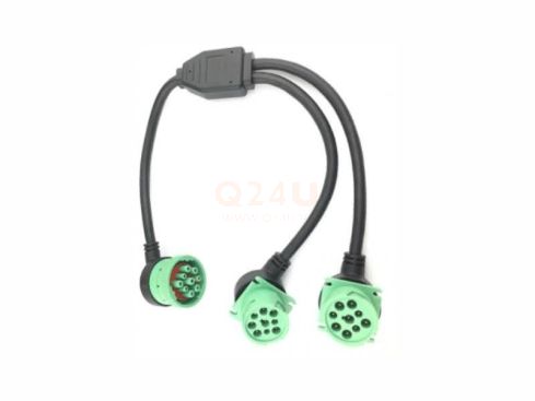 J1939 9 pin splitter kabel, 1x female naar 2 male