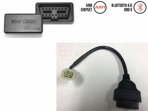 Diagnose set voor Kawasaki motoren (4 pin), draadloos voor Android en IOS