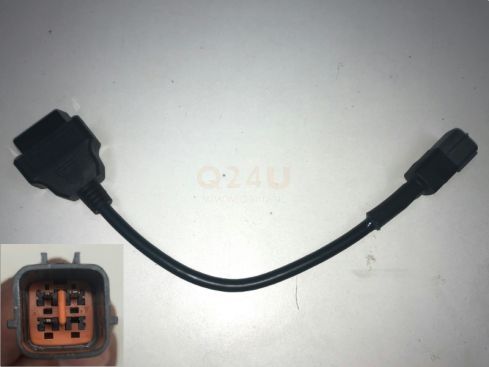 Verloopkabel OBD2 16 pin naar 4 pin (oranje) voor Kawasaki