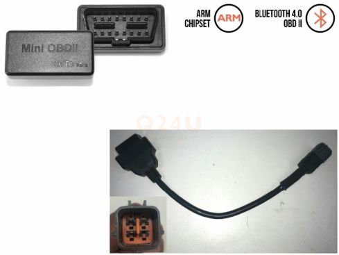 Diagnose set voor Kawasaki motoren (4 pin oranje), draadloos voor Android en IOS