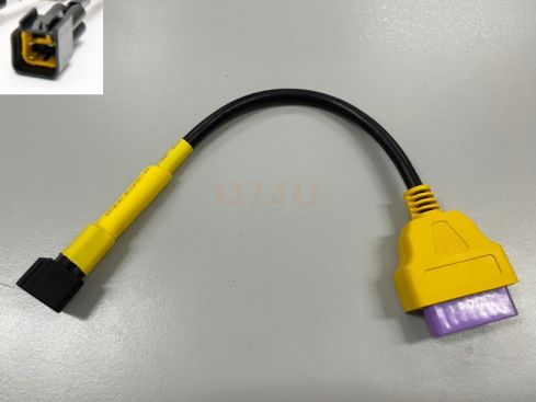 Kawasaki motorbike 4 pin (zwart / geel) naar 16 pin OBD2 verloopkabel - adapter