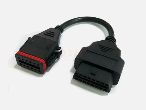 Komatsu 12-Pins naar OBD2 16-Pins Verloopkabel – Diagnose Adapter voor Bouwmachines