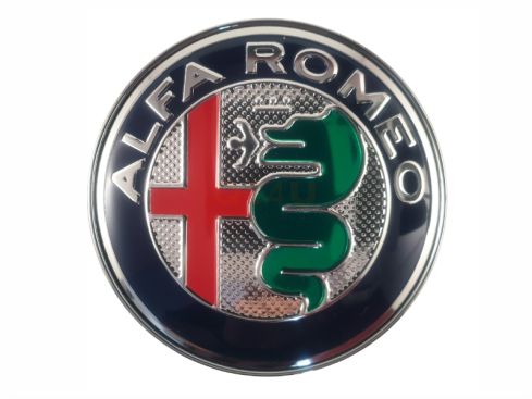 Alfa Romeo logo zilver model, 74 mm - 2 stuks