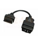 OBD2 16 pin verlengkabel. Male - Female, 20 cm - voor auto's en vrachtwagens