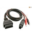 Verloopkabel OBD - OBD2 2 pins met 2 clips naar 16 pin voor Peugeot