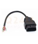OBD2 kabel open, male connector. 16 aders