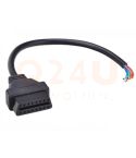 OBD2 kabel open, female connector. 16 aders