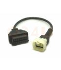 Verloopkabel OBD2 16 pin naar 6 pin voor Kawasaki