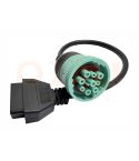 Truck J1939 9-Pins (Groen) naar OBD2 16-Pins Verloopkabel – Diagnose Adapter – 30 cm