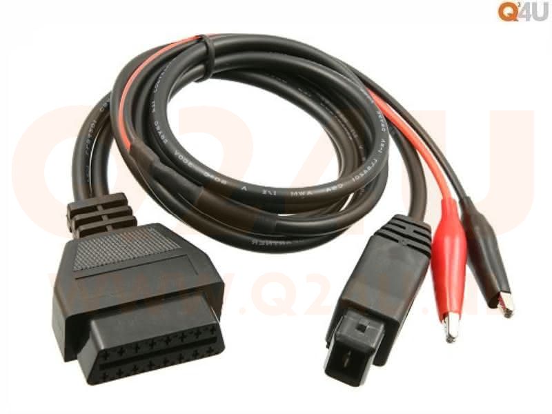 Verloopkabel OBD - OBD2  2 pins met 2 clips naar 16 pin voor Peugeot
