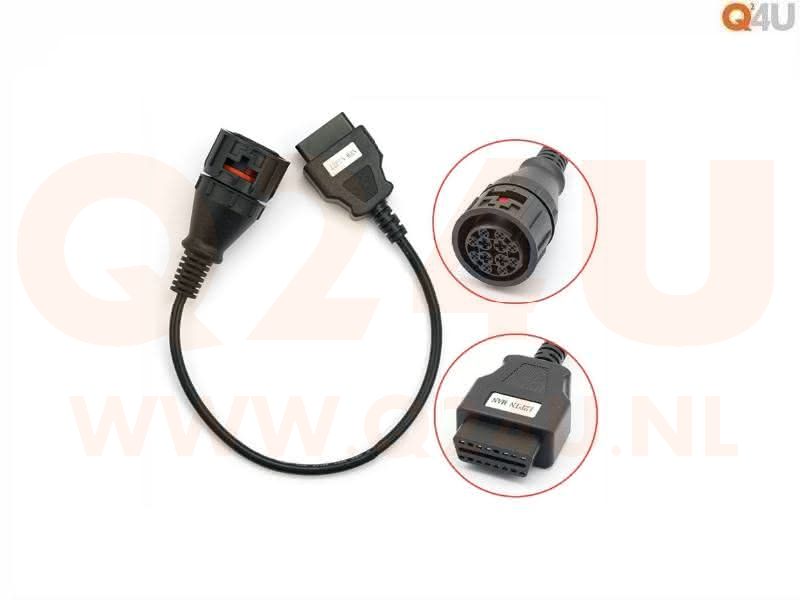 Verloopkabel OBD - OBD2 12 pin naar 16 pin voor MAN
