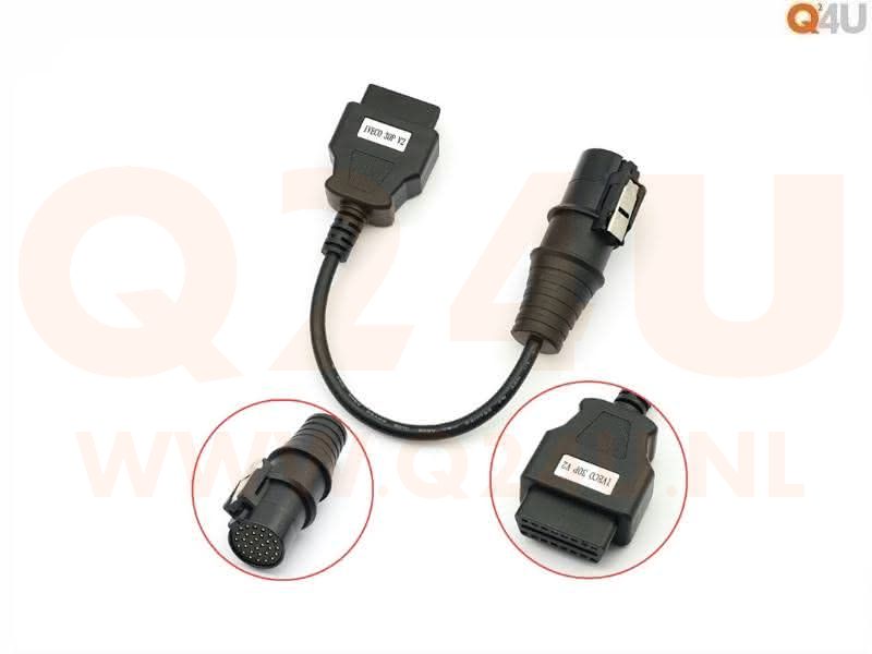 Verloopkabel OBD - OBD2 30 pin naar 16 pin voor Iveco
