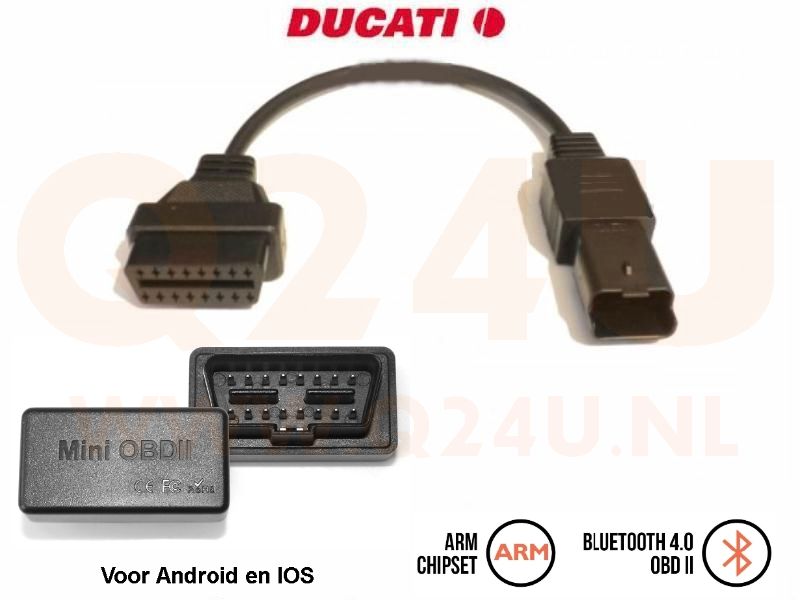 Diagnose set voor Ducati motoren (4 pin), draadloos voor Android en IOS