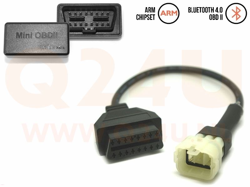 Diagnose set voor Kawasaki motoren (6 pin), draadloos voor Android en IOS