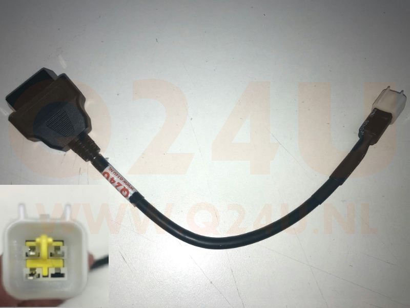 Verloopkabel OBD2 16 pin naar 4 pin (geel) voor Kawasaki