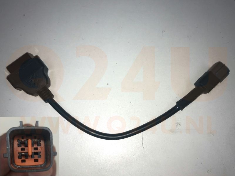 Verloopkabel OBD2 16 pin naar 4 pin (oranje) voor Kawasaki
