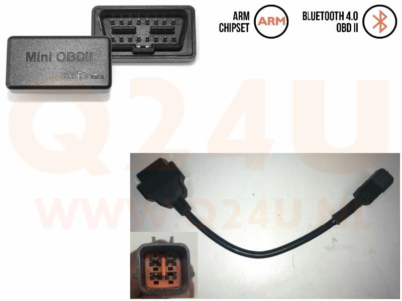 Diagnose set voor Kawasaki motoren (4 pin oranje), draadloos voor Android en IOS