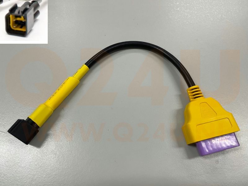 Kawasaki motorbike 4 pin (zwart / geel) naar 16 pin OBD2 verloopkabel - adapter