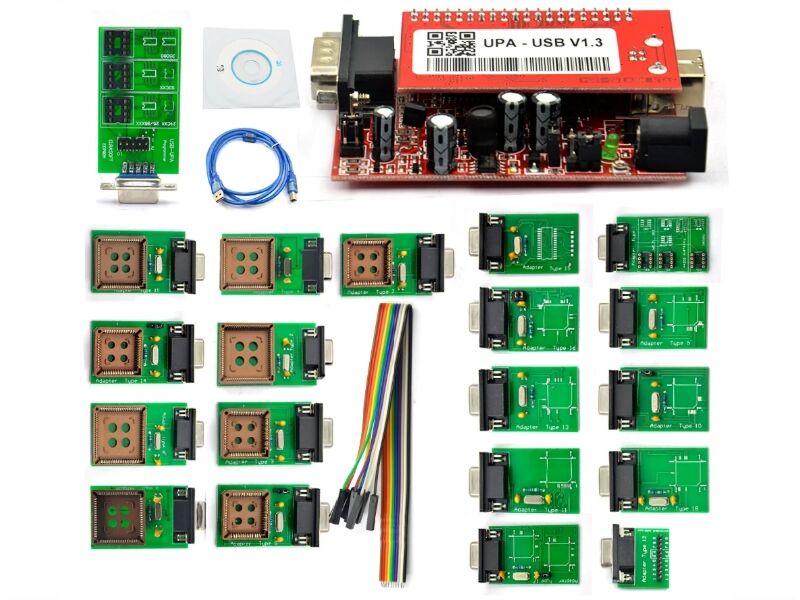 UPA USB Programmer V1.3, full adapter set