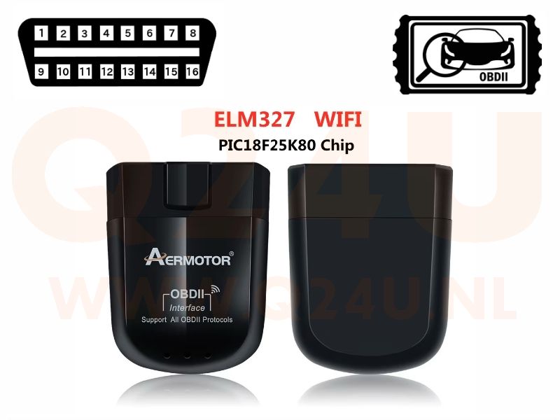 ELM327 OBD2 scanner, WiFi, IOS - Android, v1.5 25K80 