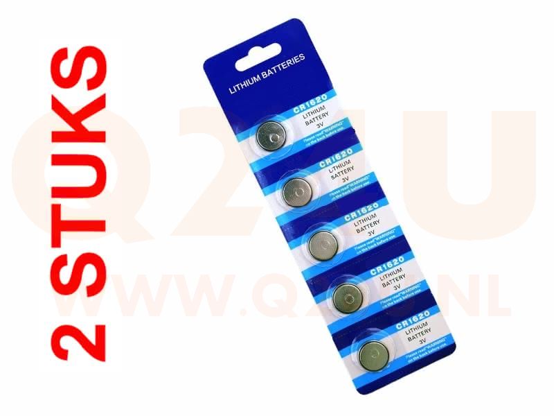Knoopcelbatterij CR1620, 2 stuks voor auto afstandsbediening