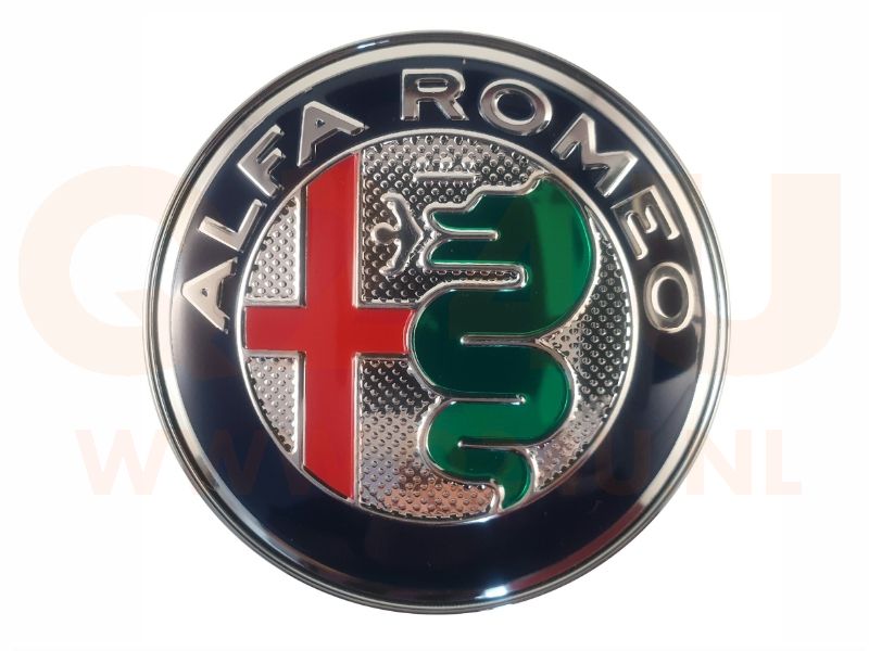 Alfa Romeo logo zilver model, 74 mm - 2 stuks