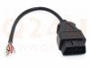 OBD2 kabel open, male connector. 16 aders